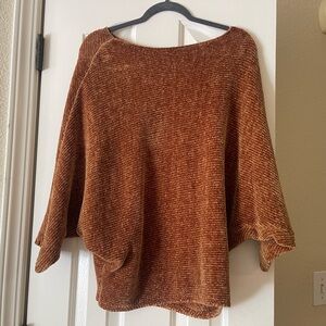 Sweet Rain Brown Women's Poncho Sweater